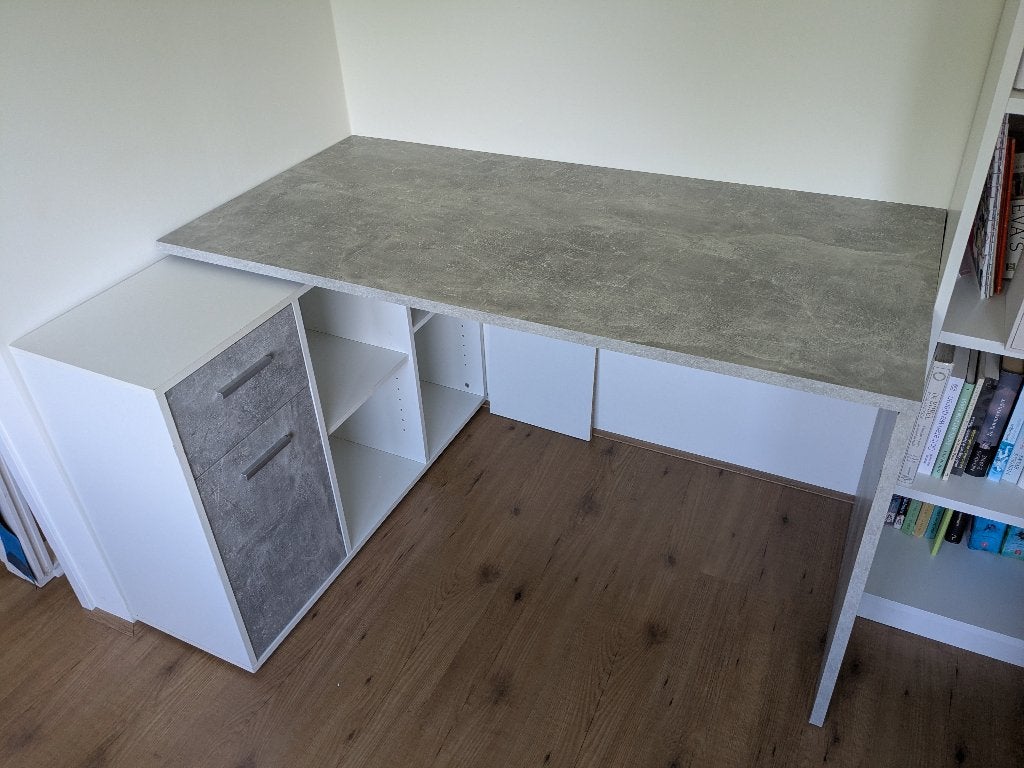 Bureau met lades en kastjes (, Ophalen, Gebruikt, 67 cm, Hoekbureau