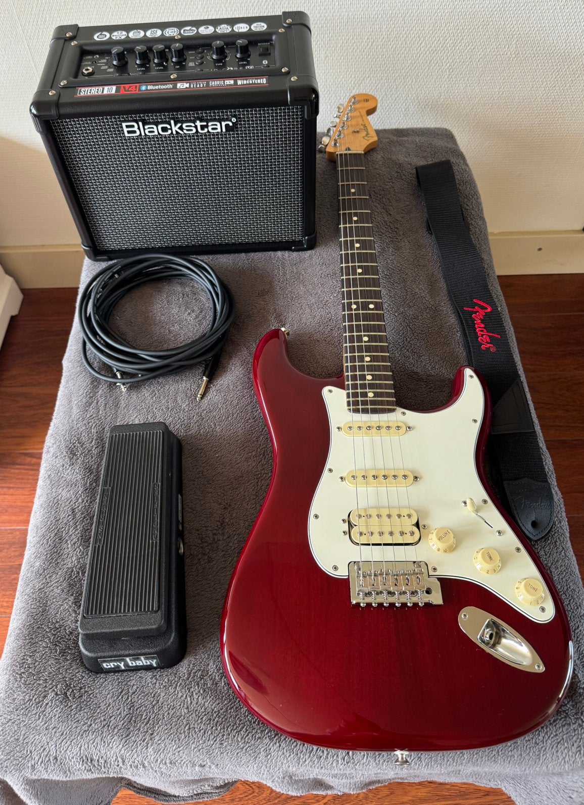 Fender Player II Strat HSS + Blackstar Amp + Cry Baby – Set, Ophalen, Zo goed als nieuw, Solid body, Fender