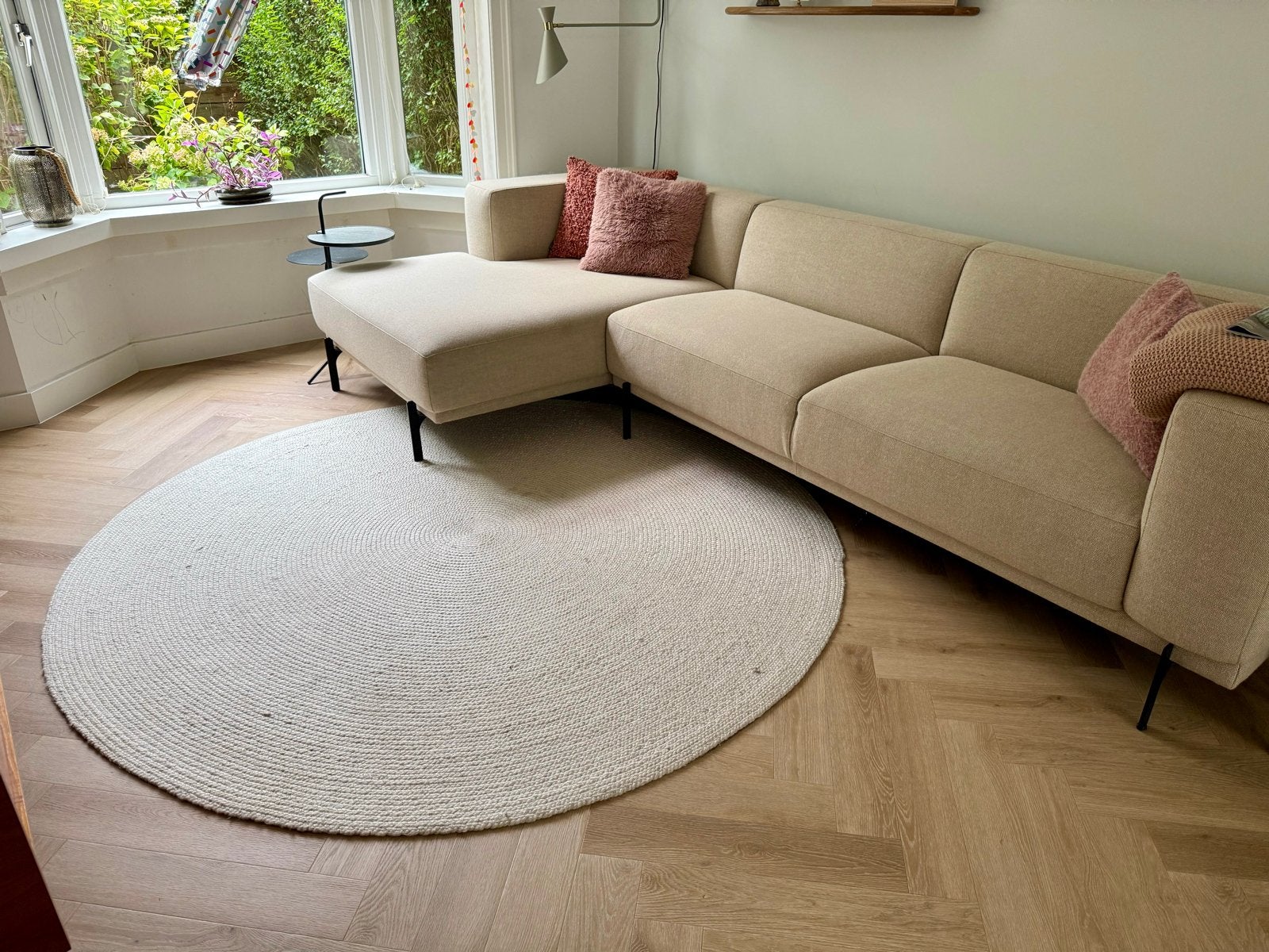 Rond Vloerkleed Pebble Ivoor Wol/Viscose 225cm, Ophalen, Gebruikt, Rond, 200 cm of meer