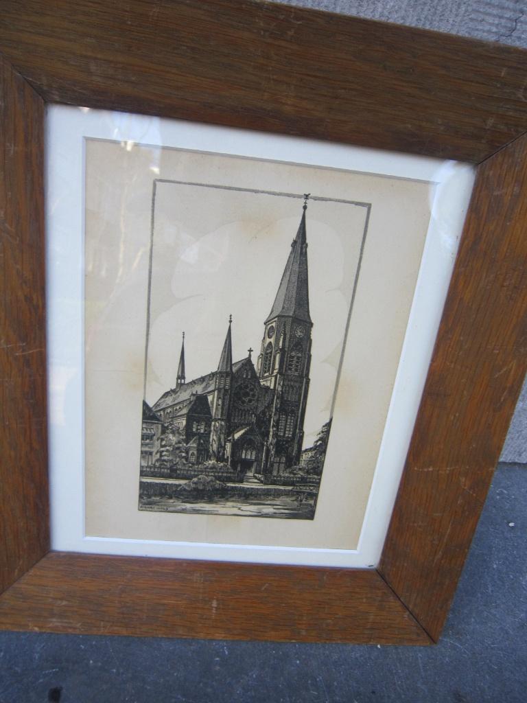 PROVENIERSKERK Rotterd. Mooie Houtsnede HENRI WILS, Antiek en Kunst, Ophalen of Verzenden, Architectuur, Houtsnede, 1900 - 1949