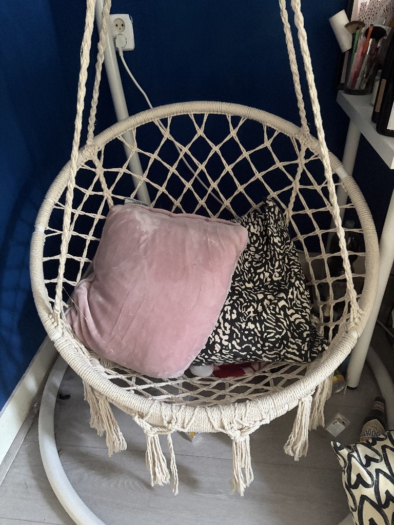 Hangstoel met ophangstang, Ophalen, Metaal, Decoratieobject, Zo goed als nieuw