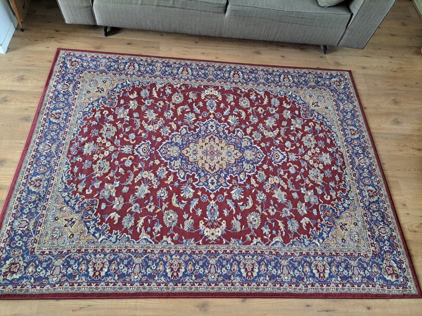 Sfeervol IKEA VEDBÄK Vloerkleed|Oosters Medaillon Rood/Blauw, Ophalen, Perzisch, Klassiek, Oosters, 150 tot 200 cm, Blauw