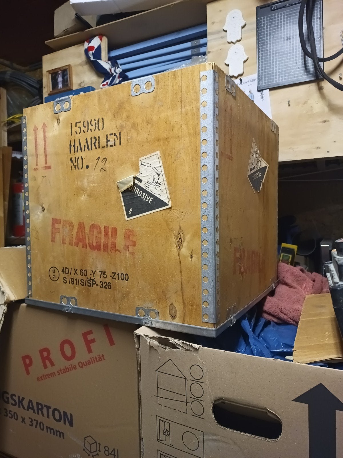 stoere houten kist - mancave, Doe-het-zelf en Verbouw, Ophalen, Gebruikt, 40 tot 60 cm, 50 tot 75 cm
