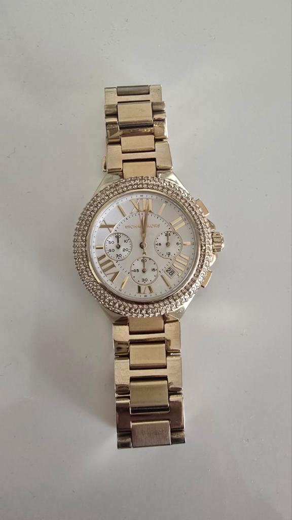 Michael Kors dameshorloge goudkleurig met strass, Sieraden, Tassen en Uiterlijk, Horloges | Dames, Overige merken, Staal, Staal