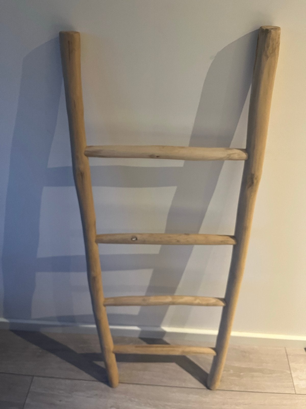 Teak houten ladder, Ophalen of Verzenden, Gebruikt, Ladder, 2 tot 4 meter