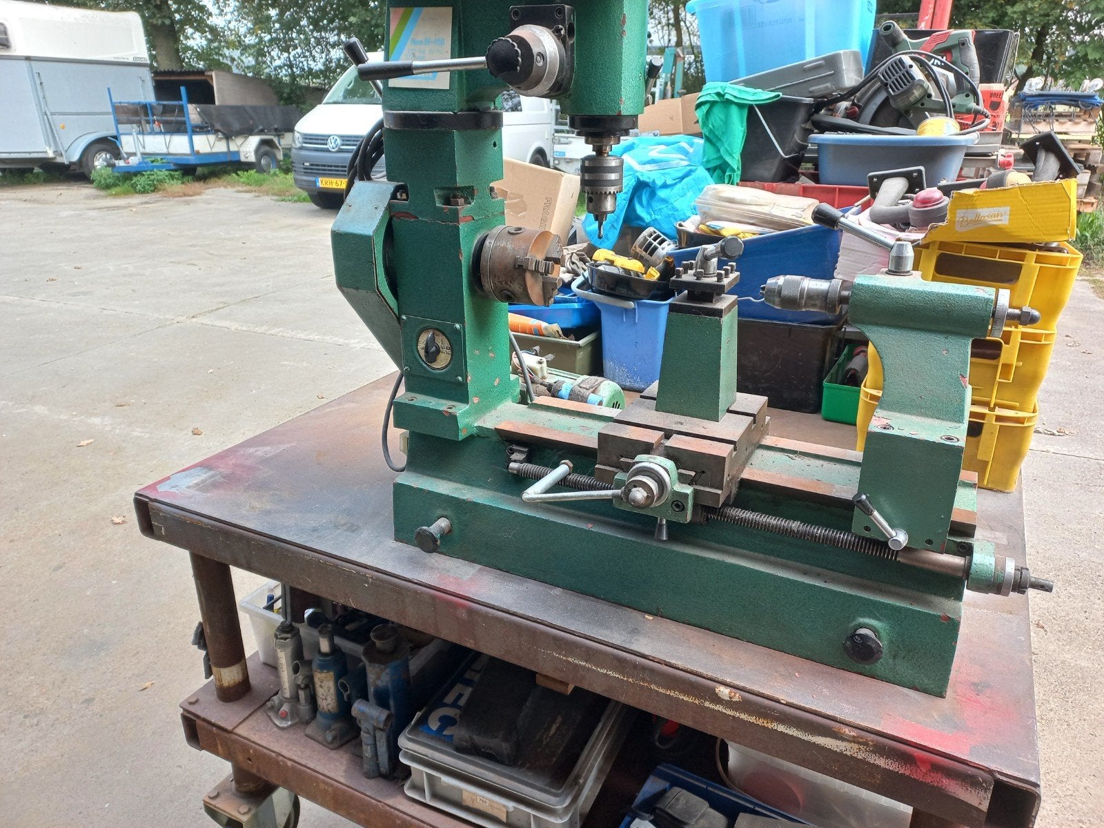 kleine draaibank met kolomboormachine, Doe-het-zelf en Verbouw, Ophalen of Verzenden