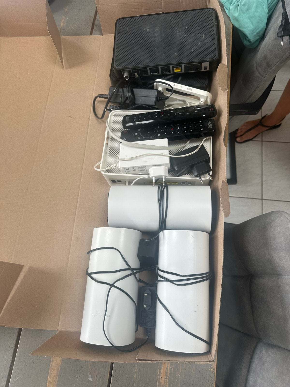 Wifi versterkers, router, mediaboxen en afstandsbedieningen, Ophalen, Gebruikt