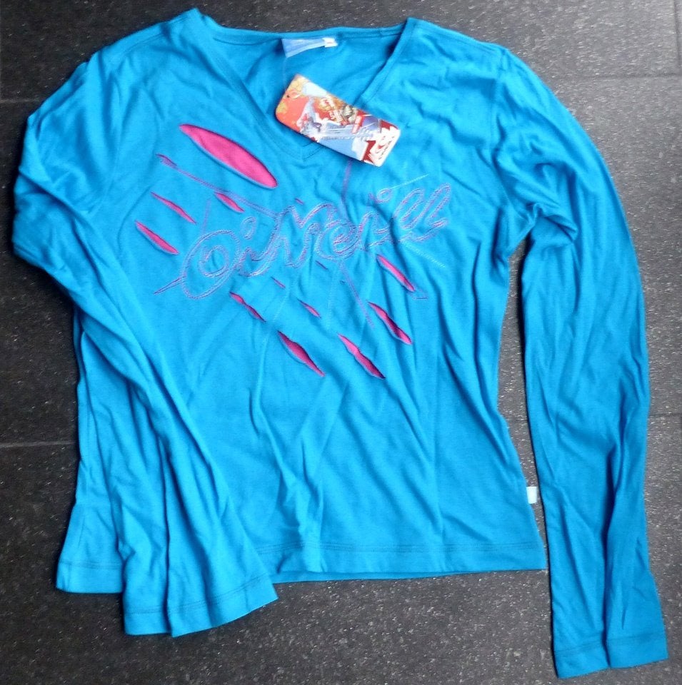 O'Neill dames longsleeve shirt blauw roze maat XL / 42 NIEUW, Maat 38/40 (M), Blauw, Nieuw, Ophalen of Verzenden