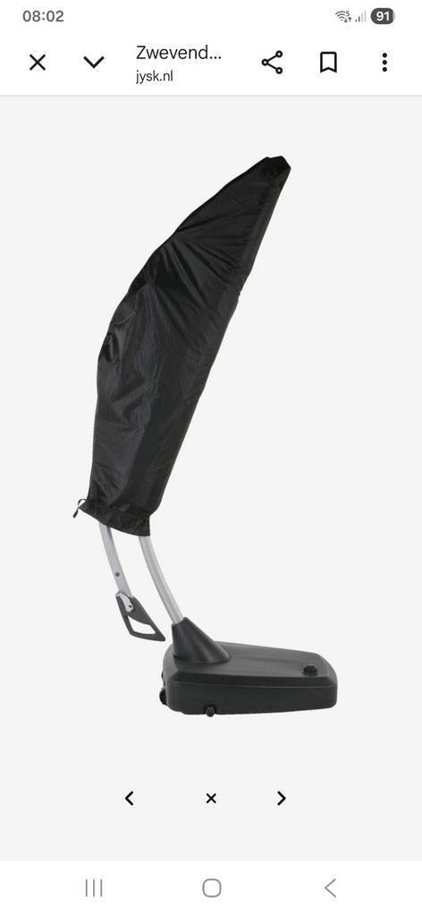 Zweefparasol met verrijdbare voet - Zwart, Tuin en Terras, Parasols, Ophalen, Gebruikt, Zweefparasol, Verstelbaar