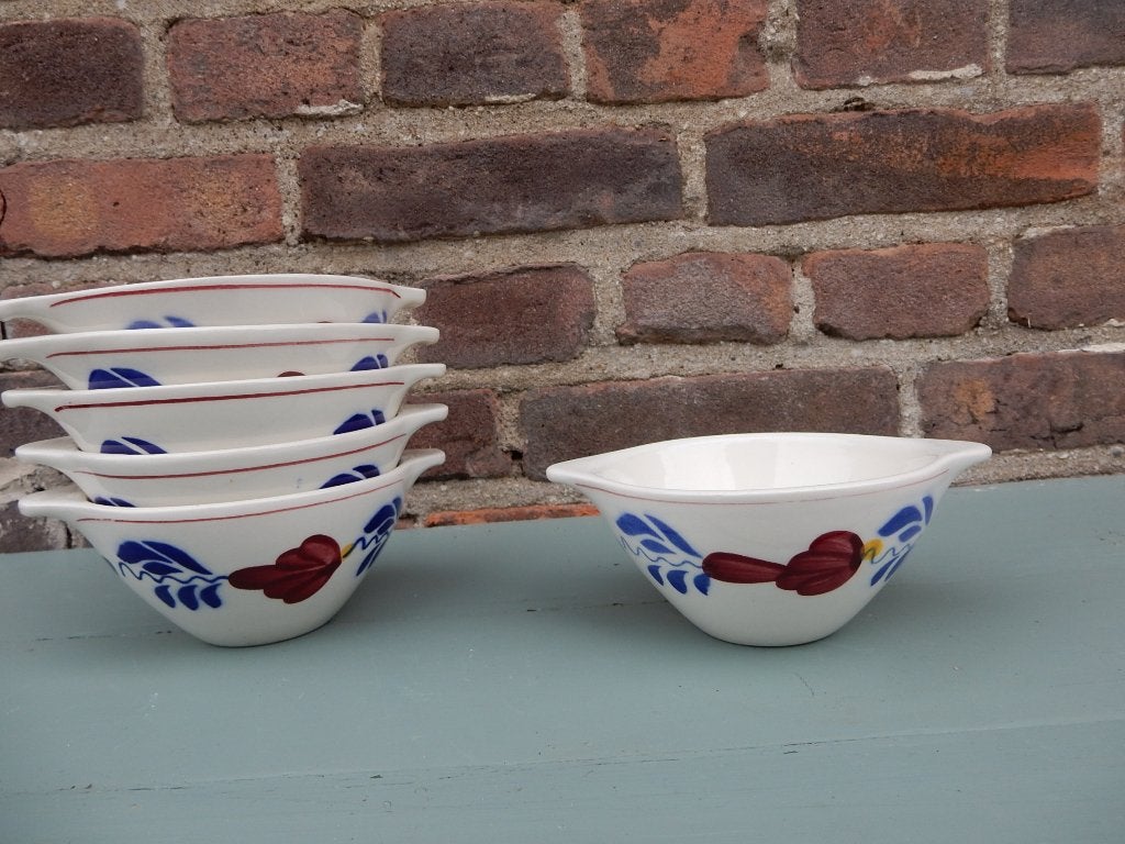 Boerenbont Soepkommen (6 stuks), Huis en Inrichting, Keuken | Servies, Ophalen of Verzenden, Gebruikt, Aardewerk, Kom(men)