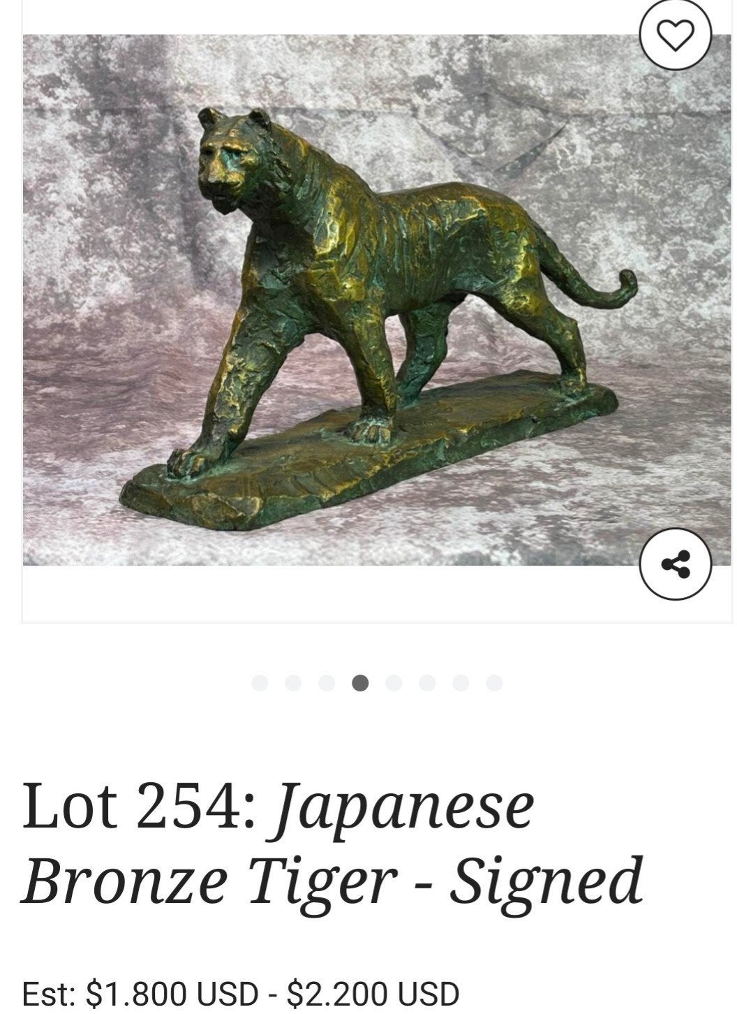 Art Deco Bronzen Tijger Beeld Japan (1920-1930)Gesigneerd, Antiek en Kunst, Ophalen of Verzenden