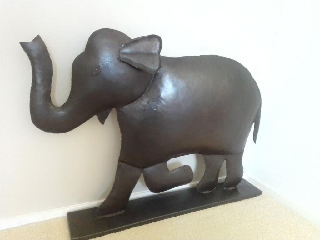 Hele grote staande stalen olifant, Ophalen, Zo goed als nieuw