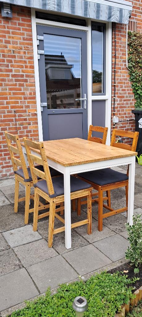 keuken tafel met stoelen, Ophalen, Gebruikt, Overige kleuren, Vier