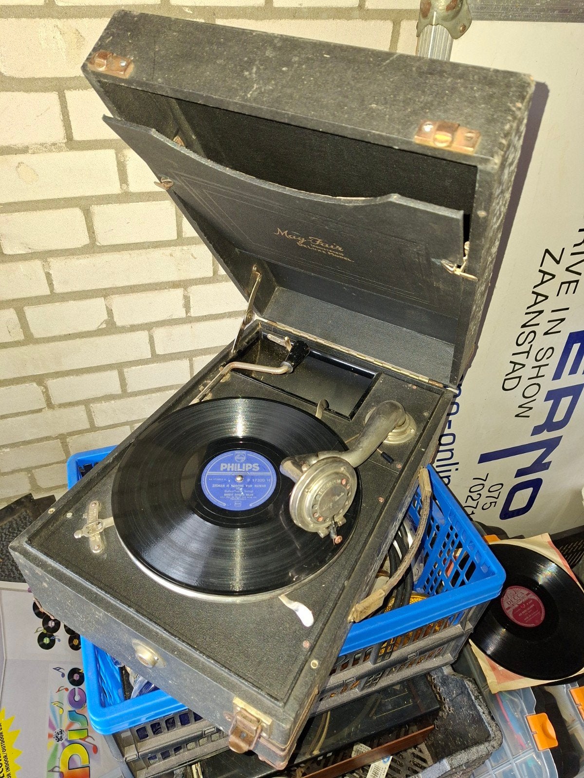 Vintage May-Fair Koffergrammofoon - Opknapper, Ophalen, Gebruikt, Platenspeler, Overige merken