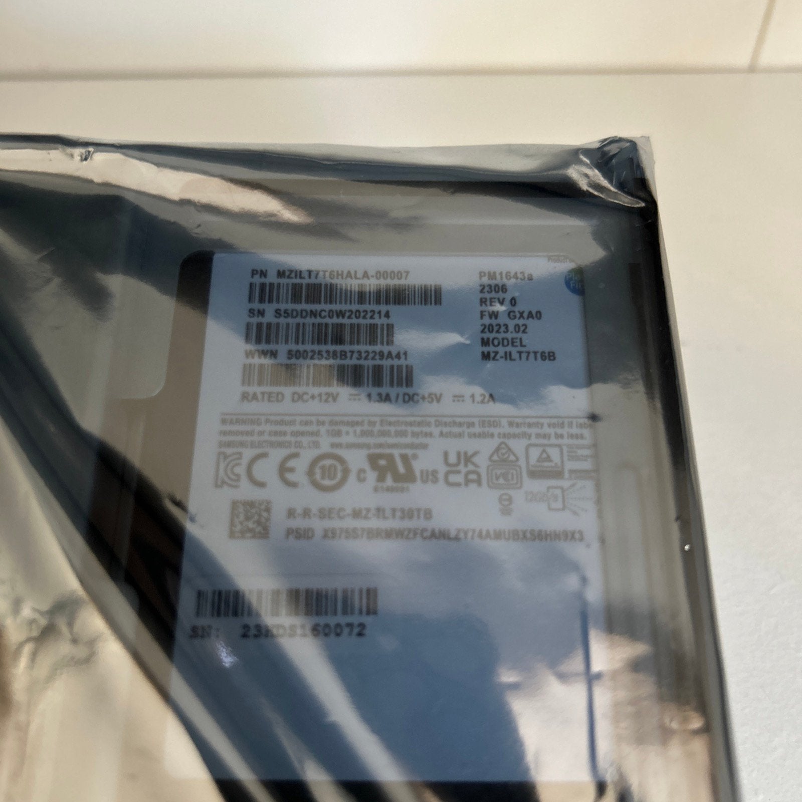 Samsung PM1643a 7.68TB SAS 12Gb/s 2.5" MZILT7T6HALA SSD, SAS, Server, SSD, Ophalen of Verzenden