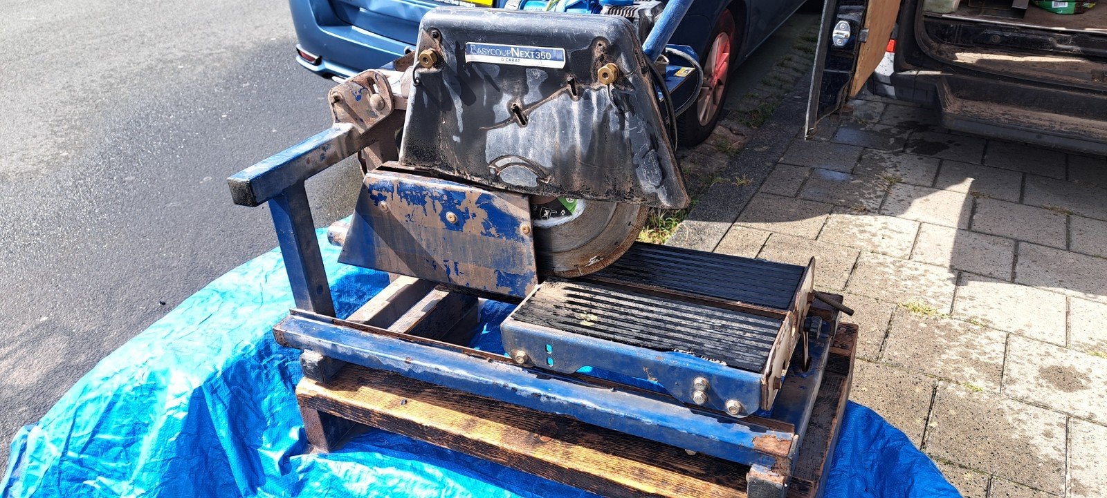 Carat easycoup next 350 steenzaagmachine., Doe-het-zelf en Verbouw, Ophalen, Gebruikt, 70 mm of meer, Afkortzaag