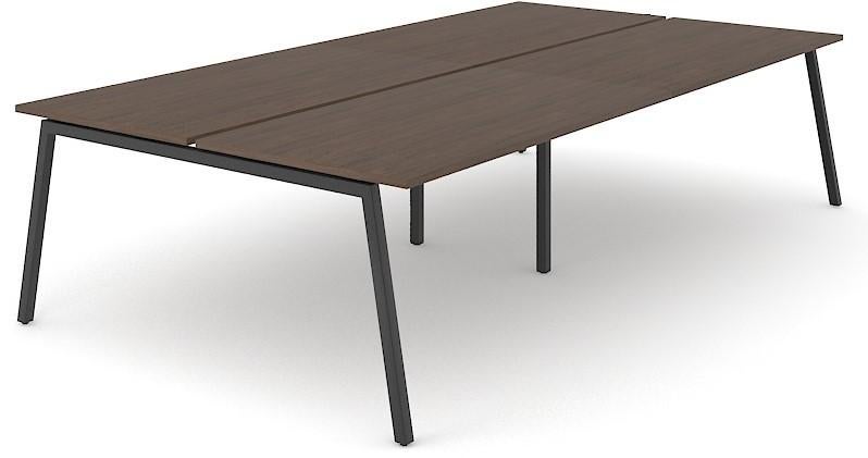 Duo-Bench bureau - 4 werkplekken van 140x80 - walnoot zwart, Werkplek, Ophalen, Gebruikt, Bureau