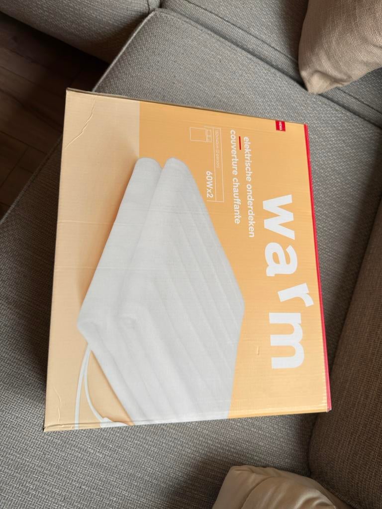Warmte deken 60w - Elektrische onderdeken, Ophalen of Verzenden, Zo goed als nieuw, Eenpersoons, Wit