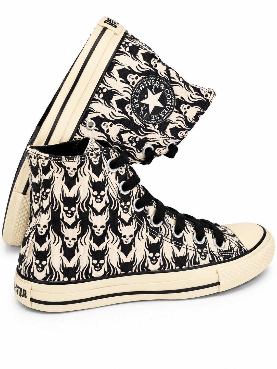 Converse All Star sneakers met schedelprint - Zwart/Wit, Kleding | Dames, Zwart, Converse, Ophalen of Verzenden, Sneakers of Gympen