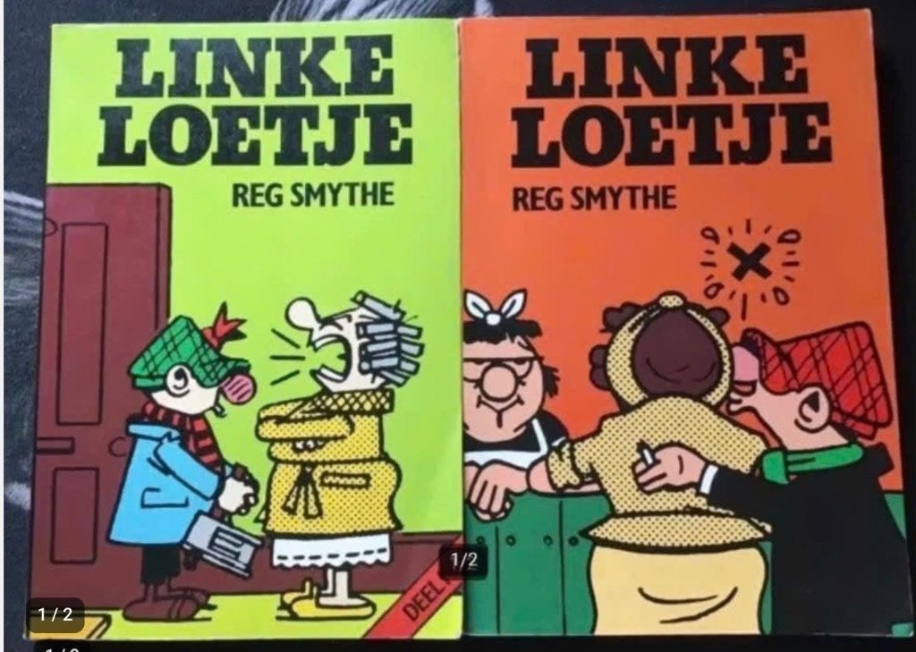 2 delen Linke Loetje door Reg Smythe, Meerdere comics, Ophalen of Verzenden, Zo goed als nieuw, Europa