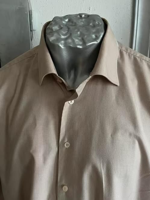 Ledub midern fit maat 43 overhemd, Ophalen of Verzenden, Zo goed als nieuw, Beige, Halswijdte 43/44 (XL)