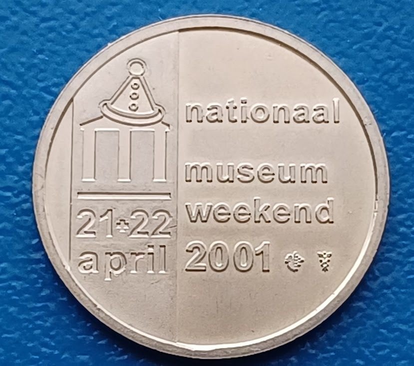 Penning Nederlands Muntmuseum Museum weekend - 2001, Postzegels en Munten, Penningen en Medailles, Verzenden, Overige materialen