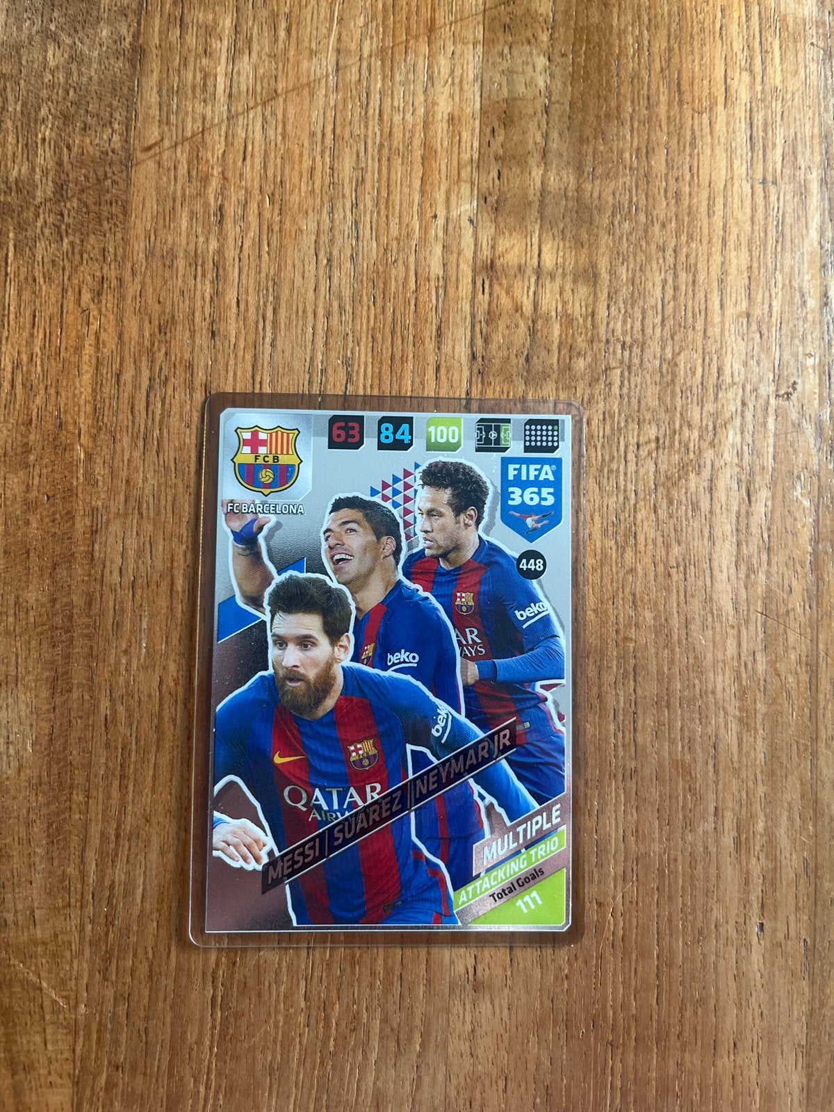 FIFA 365 Adrenalyn XL Messi Suarez Neymar Jr kaart, Verzamelen, Ophalen of Verzenden, Zo goed als nieuw, Buitenlandse clubs, Spelerskaart