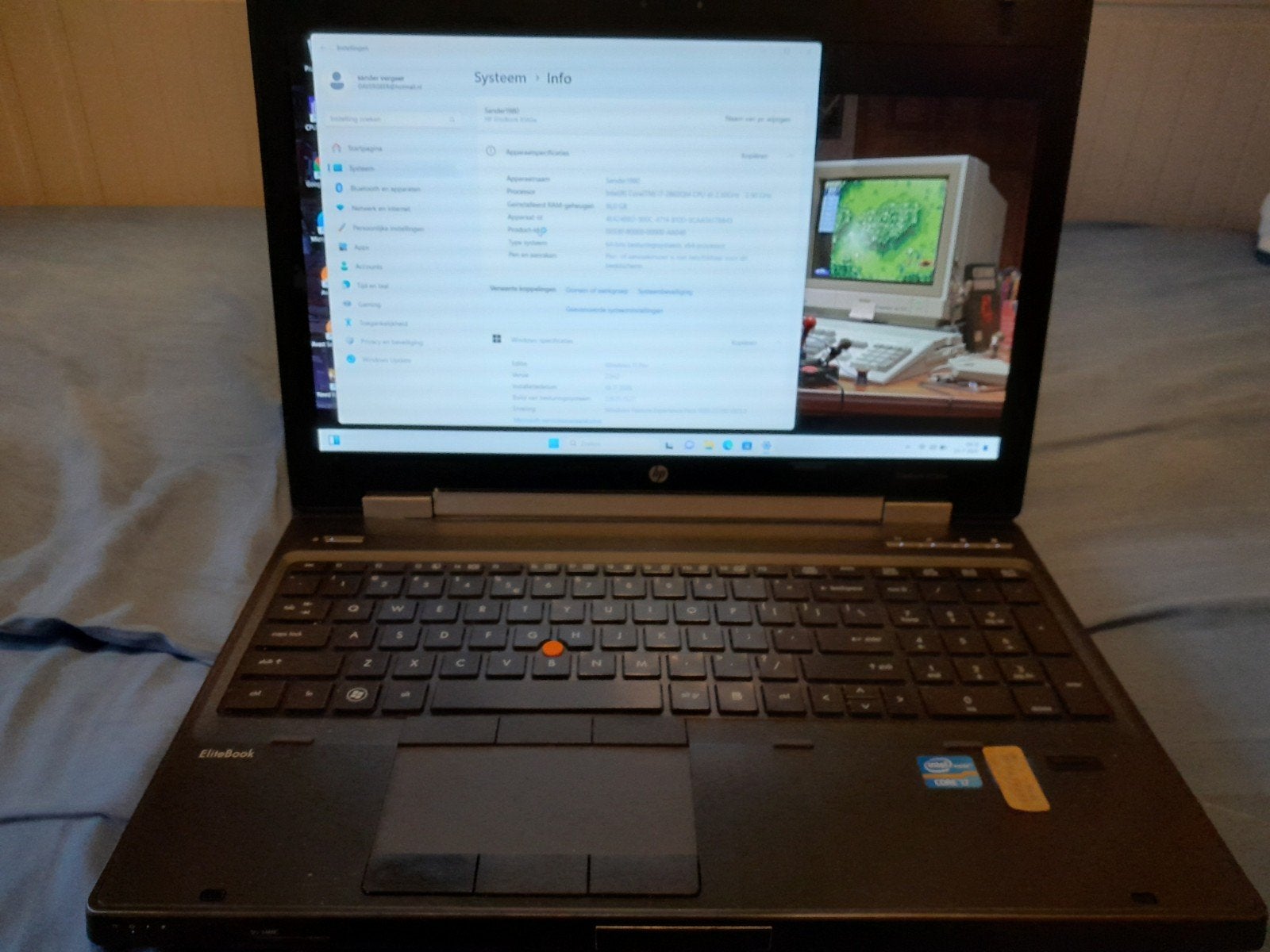 hp elitebook 8560w windows 11 pro, Ophalen of Verzenden, 15 inch, 2 tot 3 Ghz, SSD