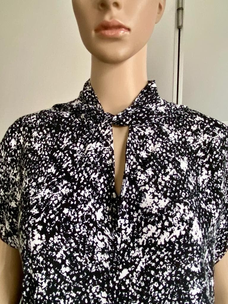 K120 Vanilia maat 40=M blouse top wit/zwart, Maat 38/40 (M), Vanilia, Wit, Ophalen of Verzenden