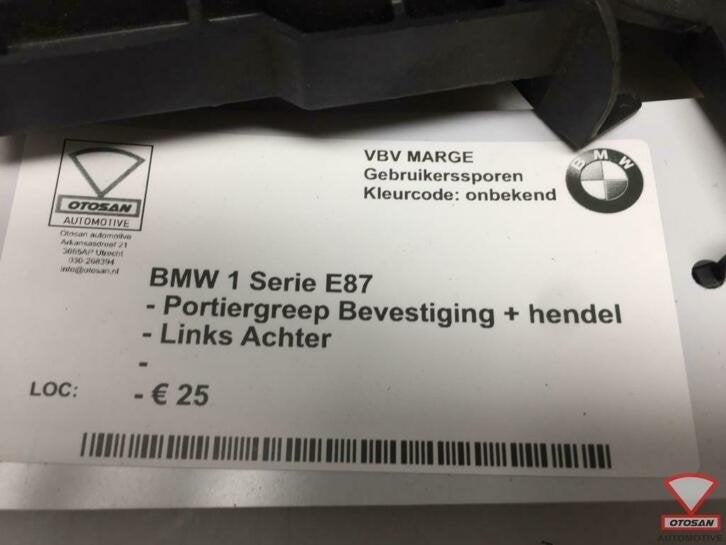 bmw 1 serie e87 portiergreep deurgreep + bevestiging links a, Petuelring 130
80788  Munich, DE, Gebruikt, Info@bmw.de, Ophalen of Verzenden