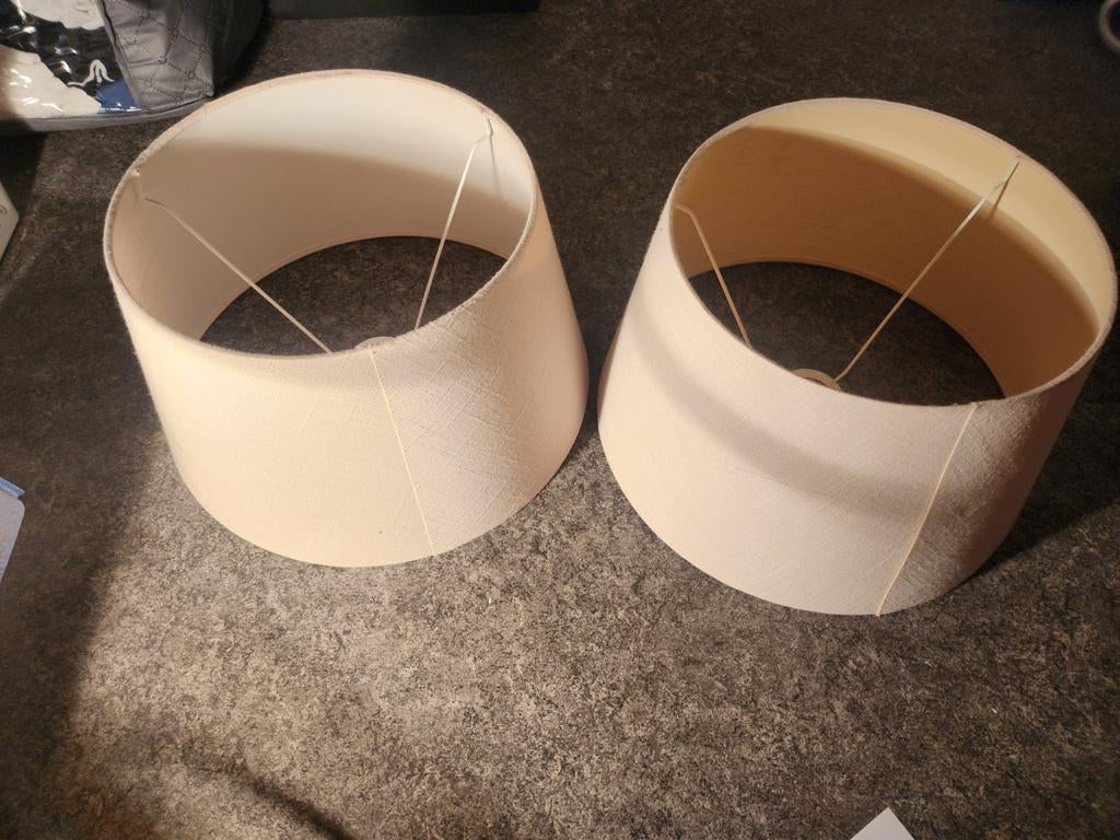 Set van 2 lampenkappen - 38x22 cm, Ophalen, Gebruikt, 25 tot 50 cm, Rond
