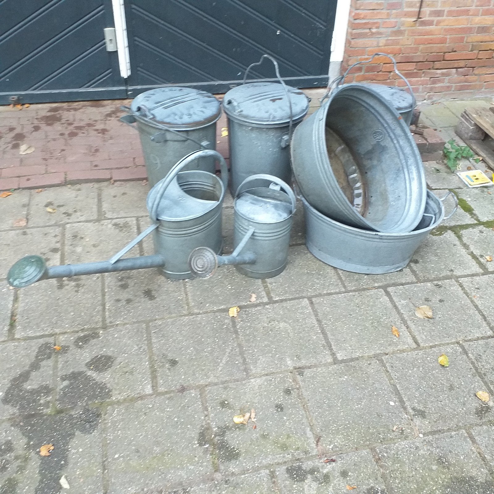 zinken teil , gieter , vuilnisemmer vanaf 15,- per stuk, Ophalen, Metaal