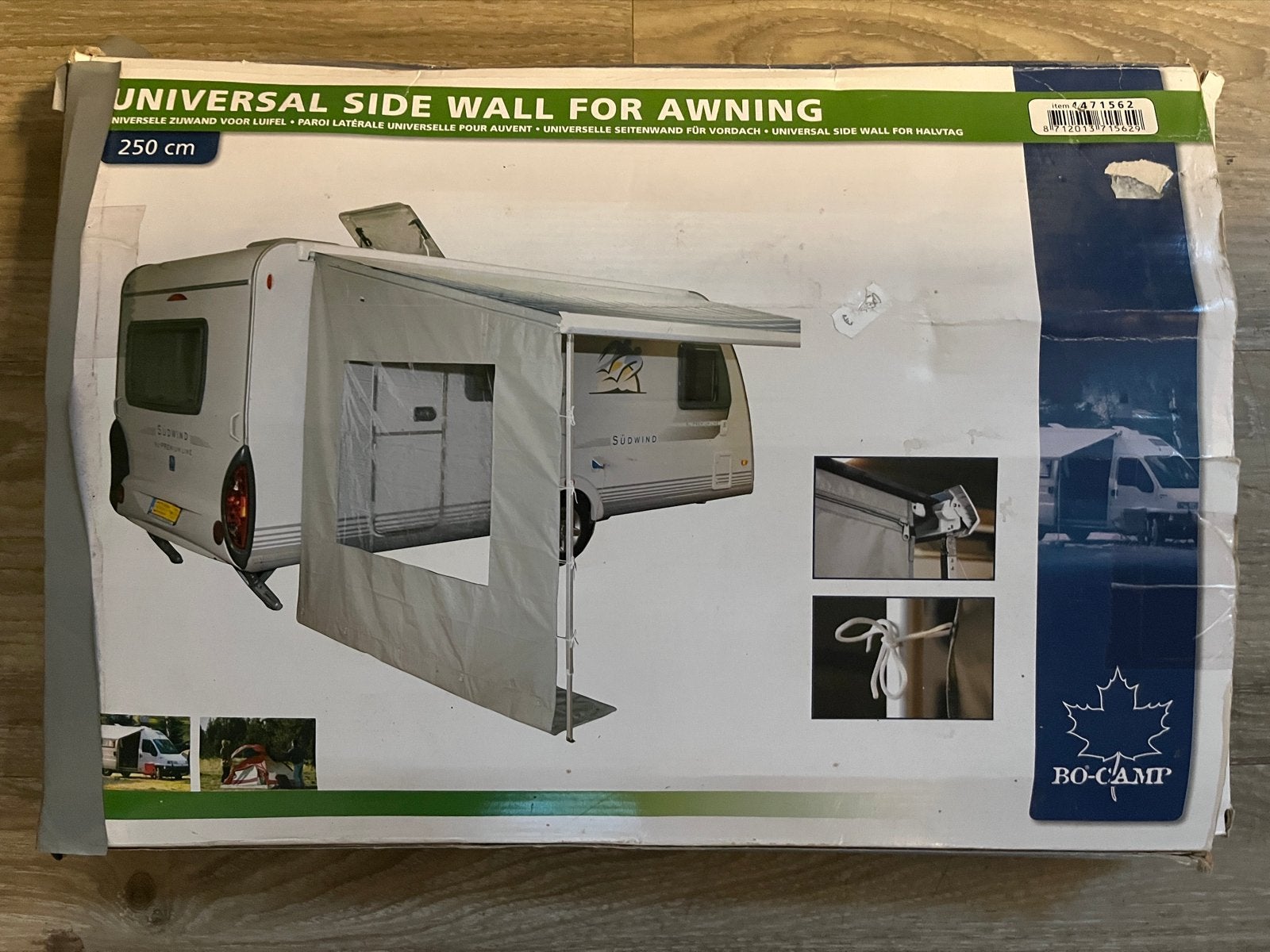 Universele zijwand voor luifel - Bo-Camp 250 cm, Ophalen of Verzenden, Zo goed als nieuw