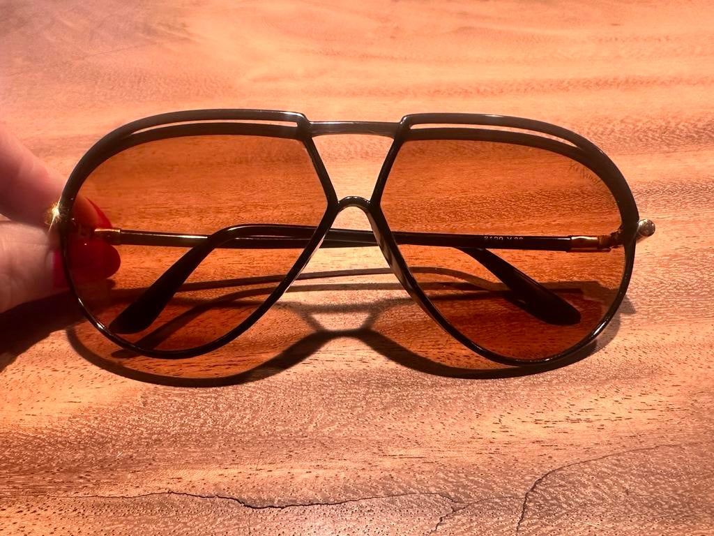 Vintage Yves Saint Laurent Zonnebril Jaren '70 Model 8129 Y8, Overige merken, Gebruikt, Zonnebril, Zwart