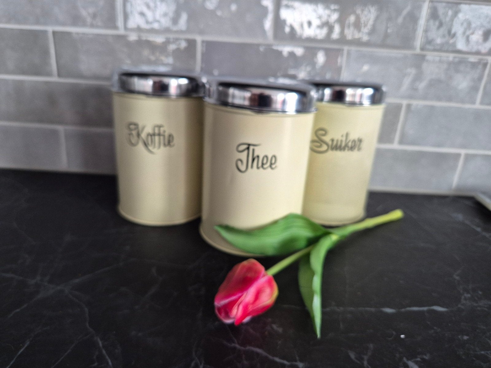 Brabantia brocante potten koffie, thee suiker, Ophalen of Verzenden