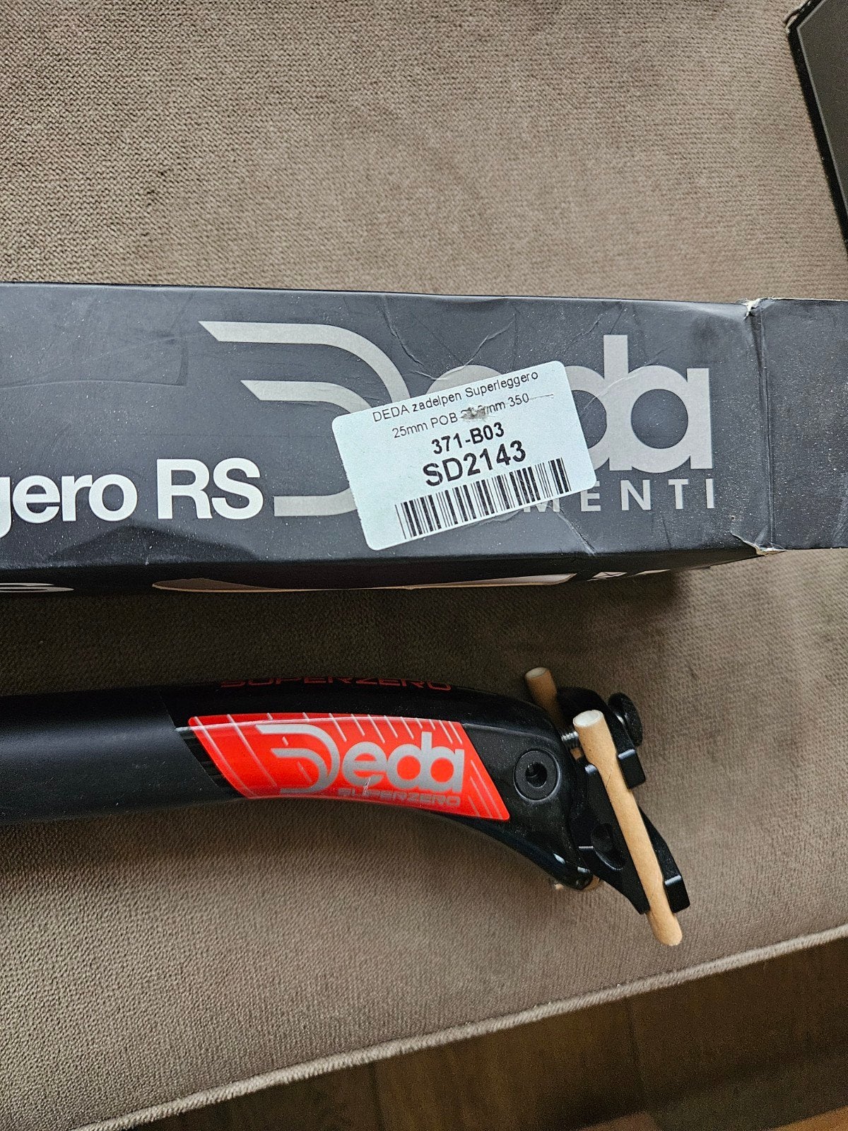 DEDA Superleggero RS zadelpen 25mm POB 350mm, Nieuw, Ophalen of Verzenden, Zadel, DEDA