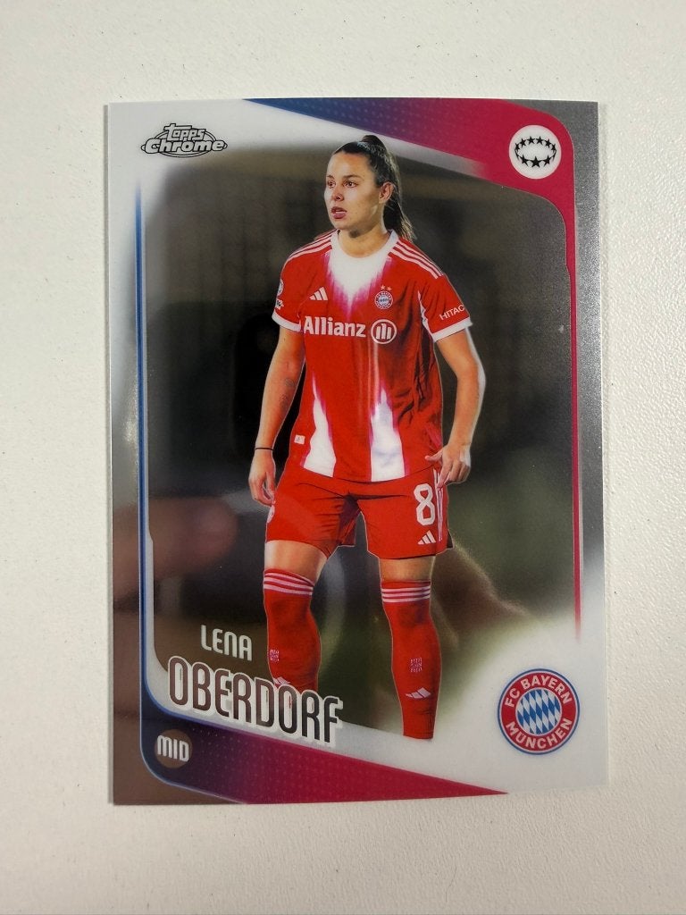 34 Lena Oberdorf Topps Women's Chrome 2025-26, Verzamelen, Ophalen of Verzenden, Nieuw, Buitenlandse clubs, Poster, Plaatje of Sticker