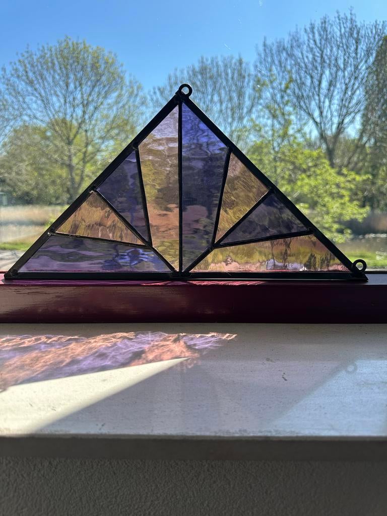 Uniek Glas-in-lood Driehoek Raamhanger -, Ophalen of Verzenden