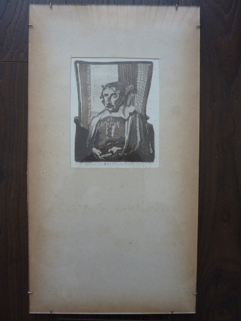 ets 1971 Jacob Cats dichter Vaderlands Den Haag Joop van Eck, Antiek en Kunst, Ingelijst, Portret, 12 cm, 15 cm