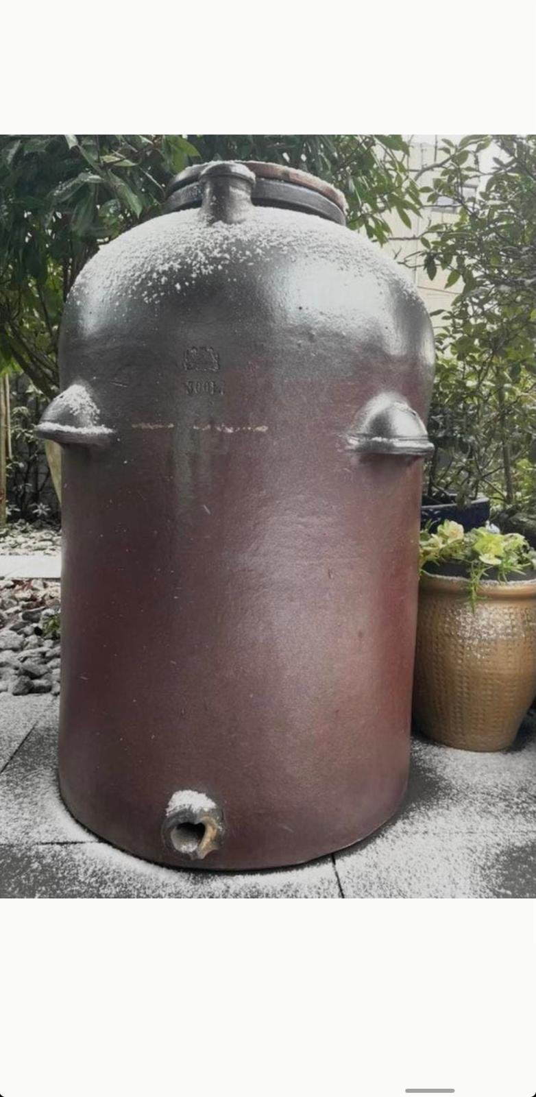 Unieke XXL Oude Jenevervat Vazen/Potten - Zeldzaam & Decorat, Overige materialen, Gebruikt, 40 cm of meer, Rond