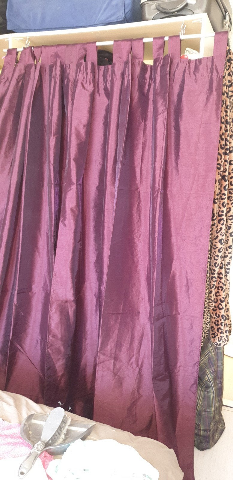 2 x bordeaurode/ paarse overgordijnen 110×270, Ophalen of Verzenden, Nieuw, Rood, Gordijn