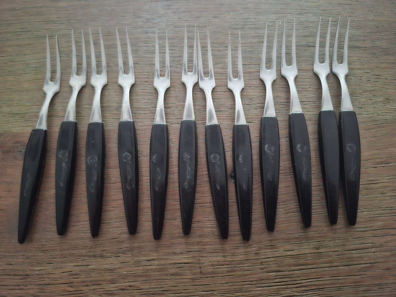 Vintage coctail vorkjes, Ophalen of Verzenden, Rvs of Chroom