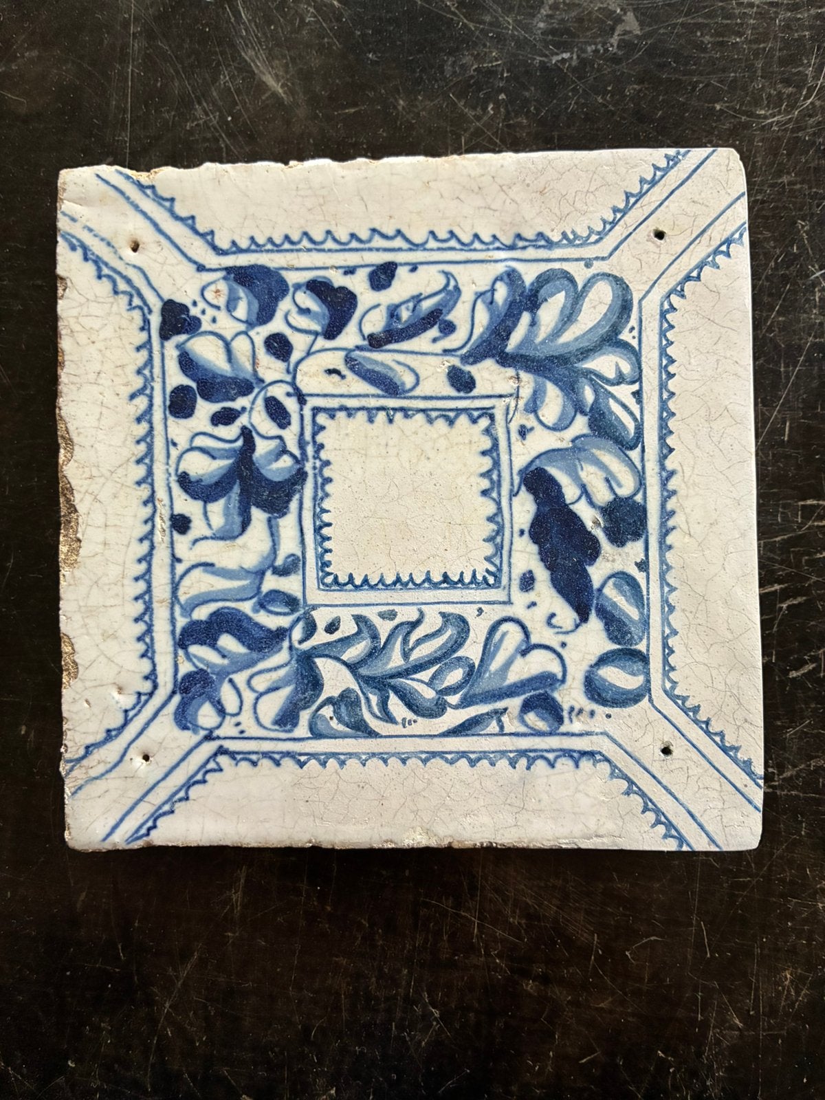 Spiegeltegel met restauratie, Ophalen of Verzenden