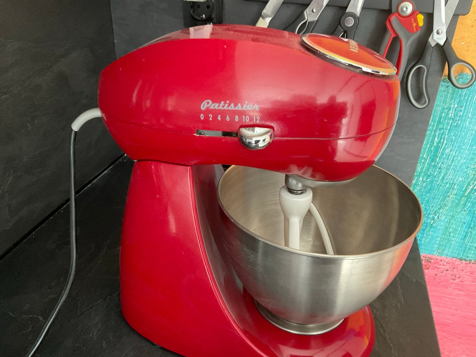 Kenwood Patissier Keukenmachine Rood, Witgoed en Apparatuur, Ophalen of Verzenden, Zo goed als nieuw, Vaatwasserbestendig, 3 snelheden of meer