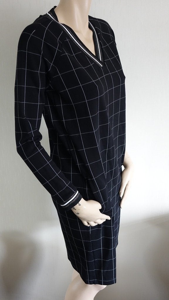nieuwe zwarte SANDWICH ruit jurk, Verzenden, Zwart, Nieuw, Maat 34 (XS) of kleiner