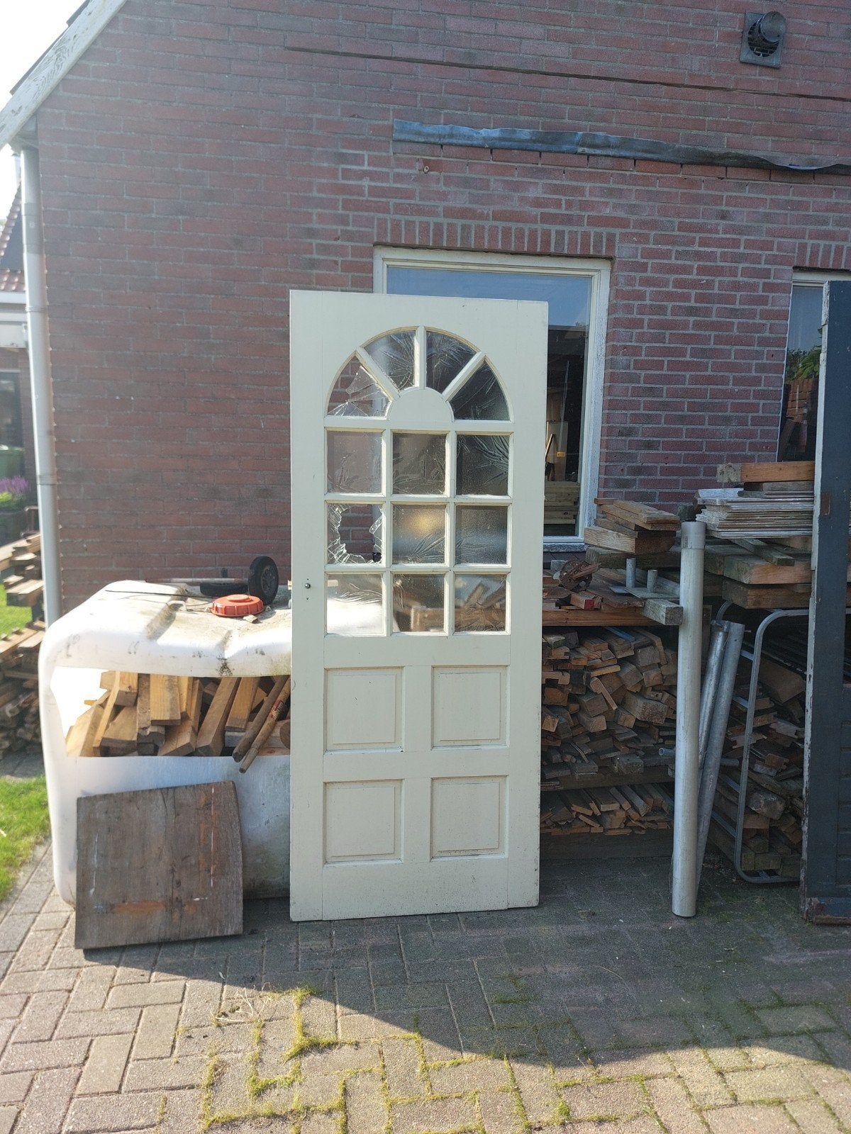 Grenen deur, Doe-het-zelf en Verbouw, Ophalen of Verzenden, Glas, Binnendeur, 200 tot 215 cm