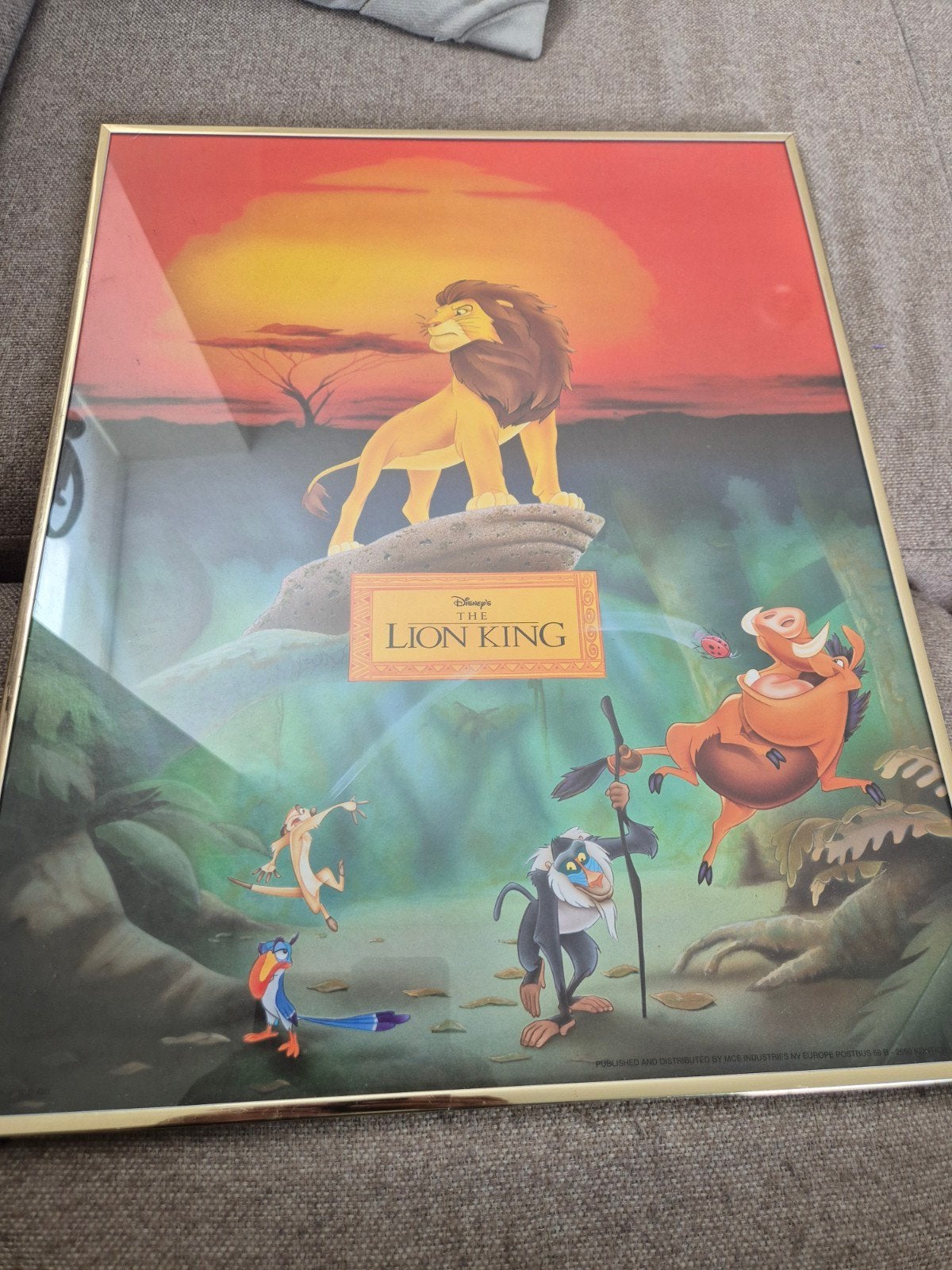 Disney's The Lion King ingelijste poster, Ophalen, 50 – 75, Minder dan 50 cm, Gebruikt