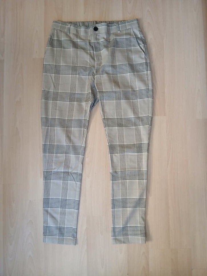 Distrikt Casual Ruitbroek Maat L - in goede staat!, Maat 52/54 (L), Beige, Ophalen of Verzenden, Zo goed als nieuw