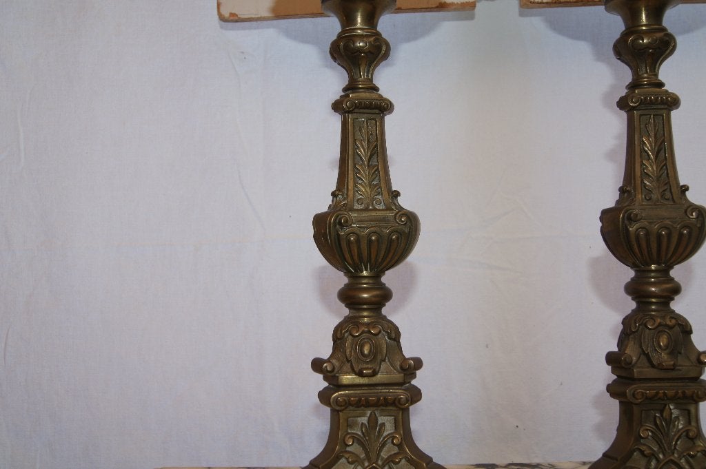 Prachtig paar antieke kandelaren, Ophalen of Verzenden, Koper of Brons