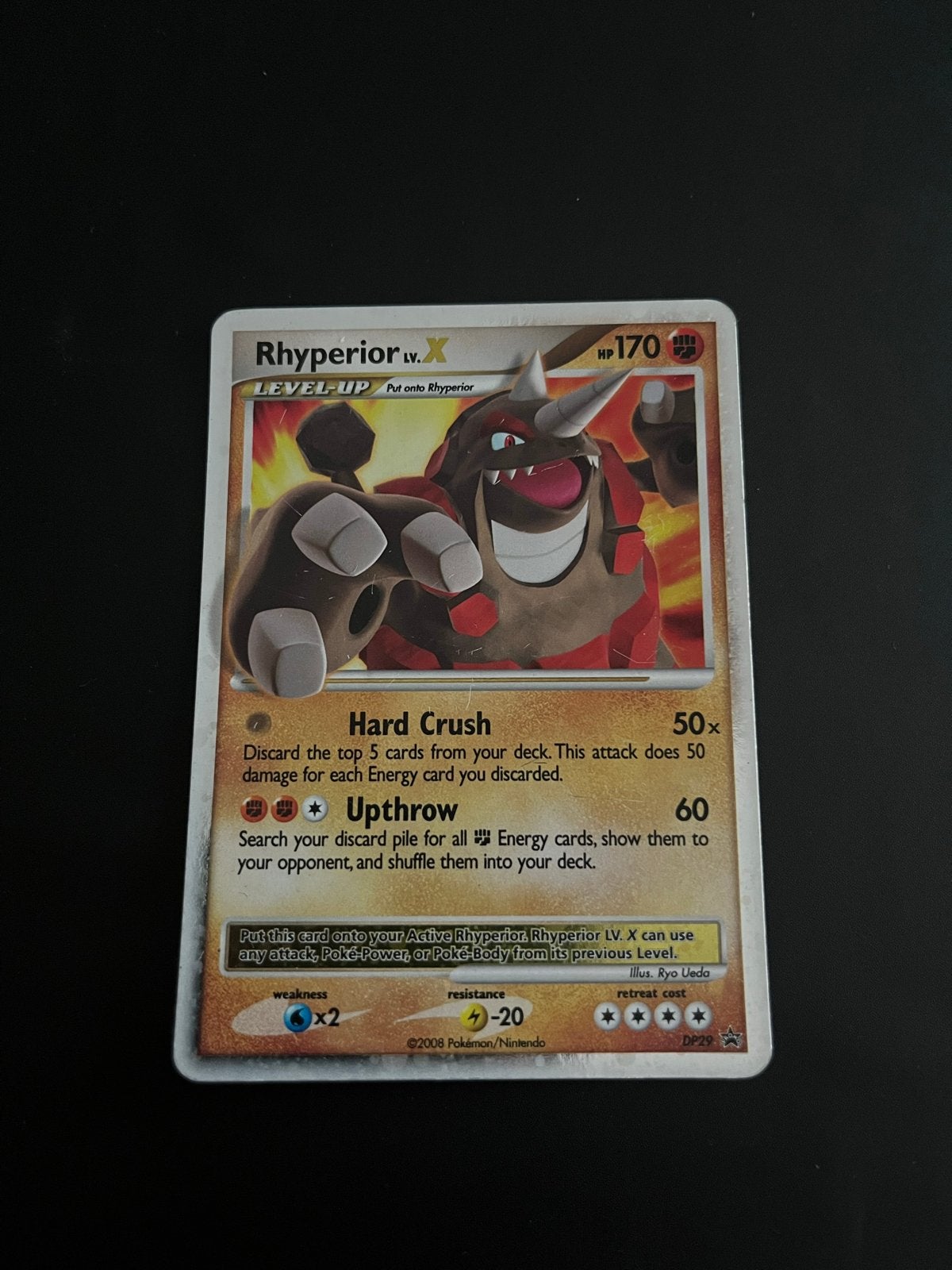 Rhyperior LV.X Pokémon Kaart DP29 - Zo goed als nieuw, Ophalen of Verzenden, Zo goed als nieuw, Losse kaart